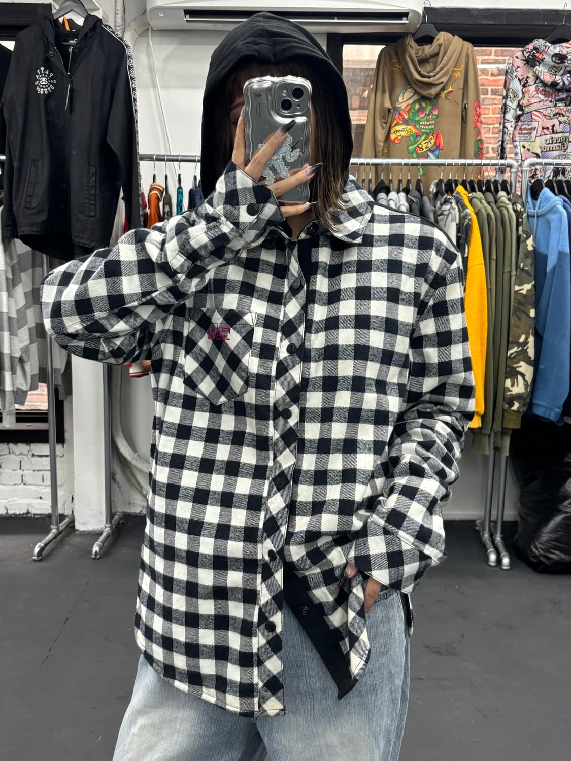 FUBU 푸부 체크 셔츠후드 자켓 상품이미지3