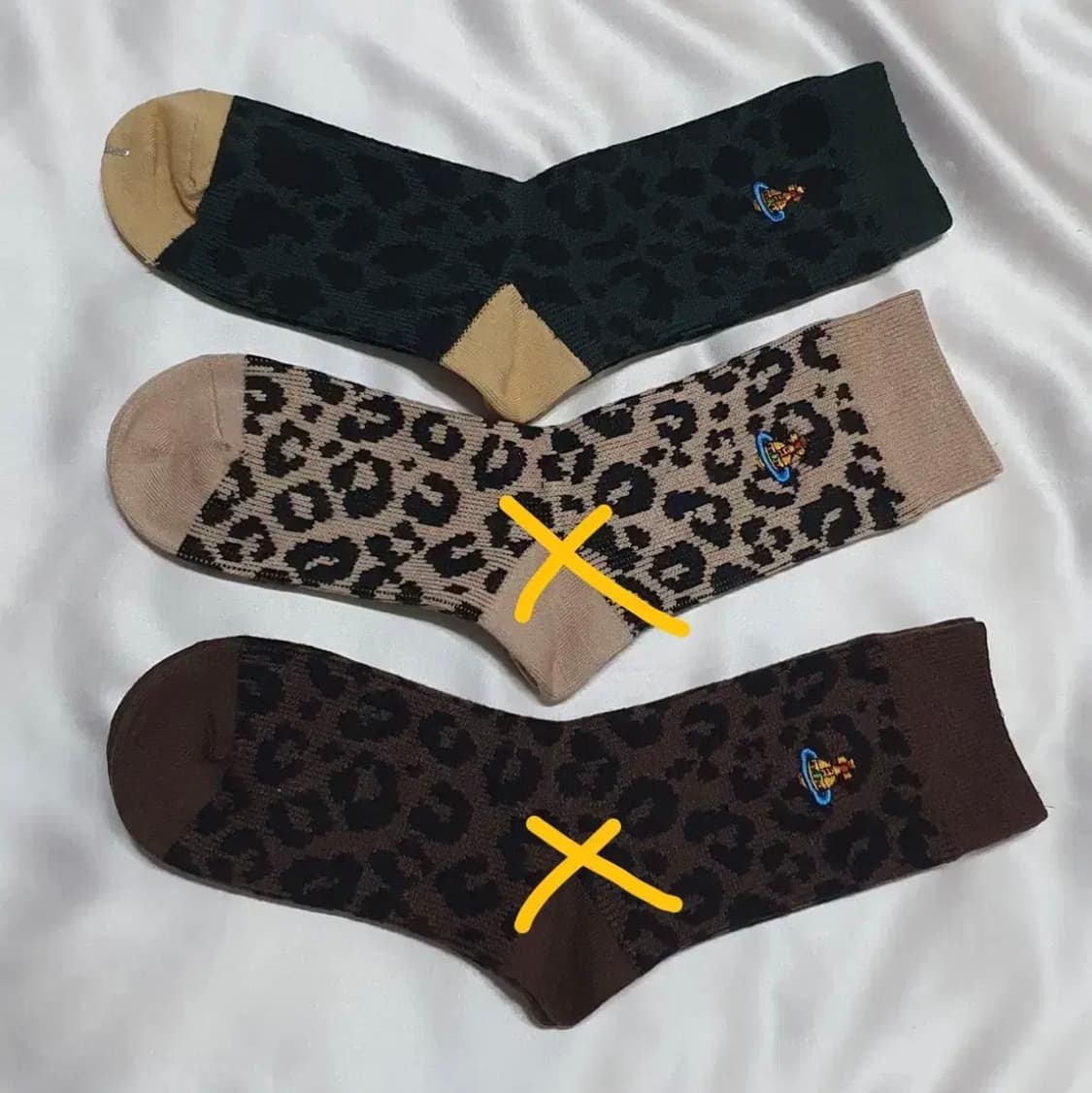 그린 베이지 브라운 호피 레오파드 비비안웨스트우드 양말 상품이미지7