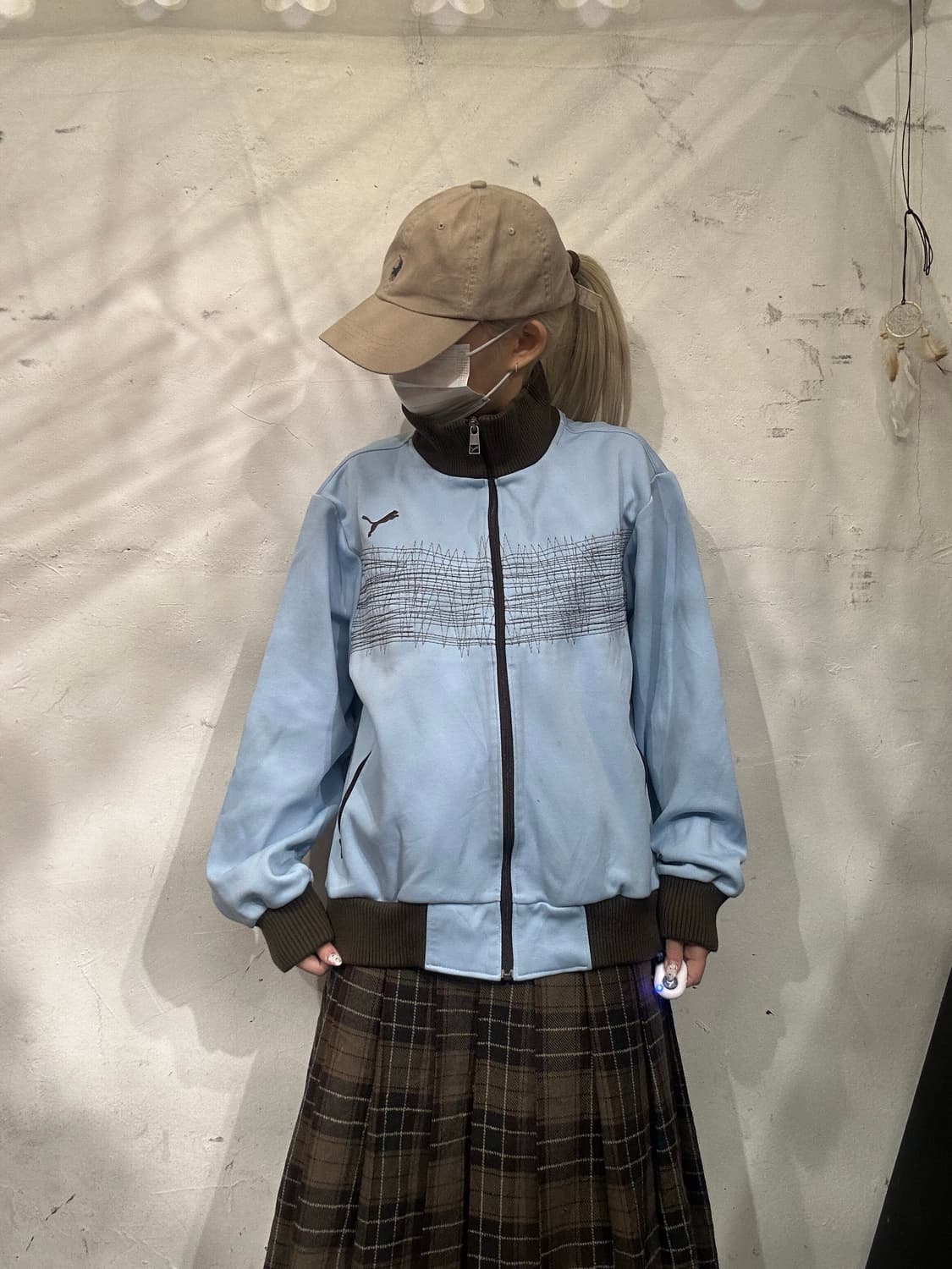 푸마 와투케 스카이 블루 초코 브라운 카라 트랙탑 져지 L 상품이미지2