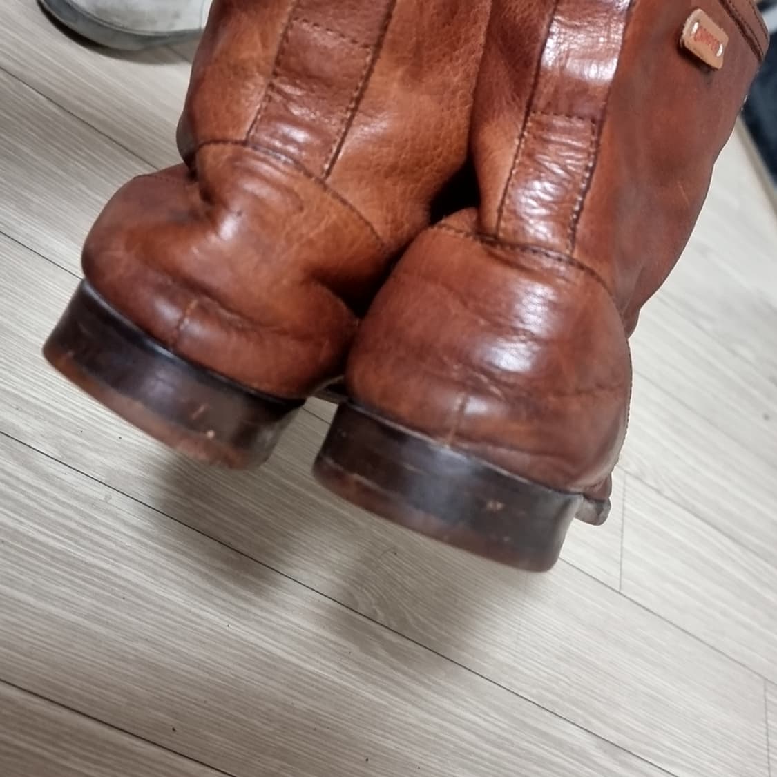 스페인제 캠퍼 빈티지 브라운 가죽 워커 부츠(270) 상품이미지5