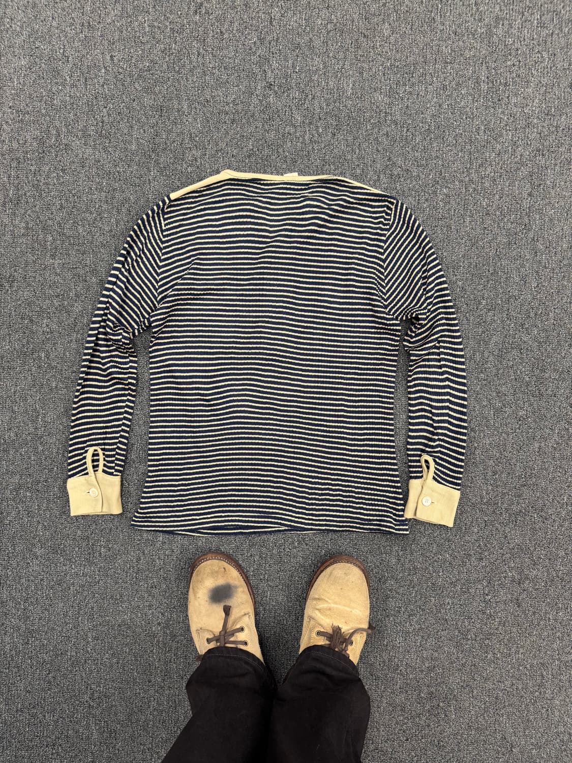 Japanese vintage 여성 스트라이프 헨리넥 롱슬리브 상품이미지5