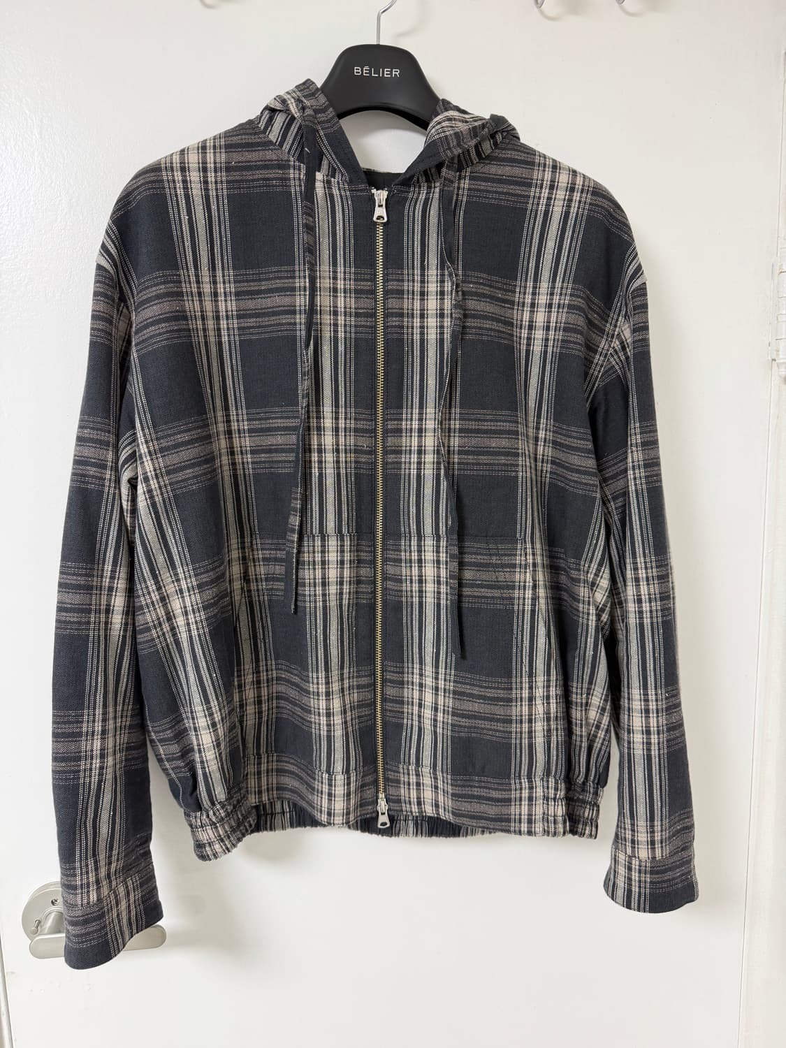 벨리에 후디드 집업 자켓 - 그레이 체크 05(105) 상품이미지1