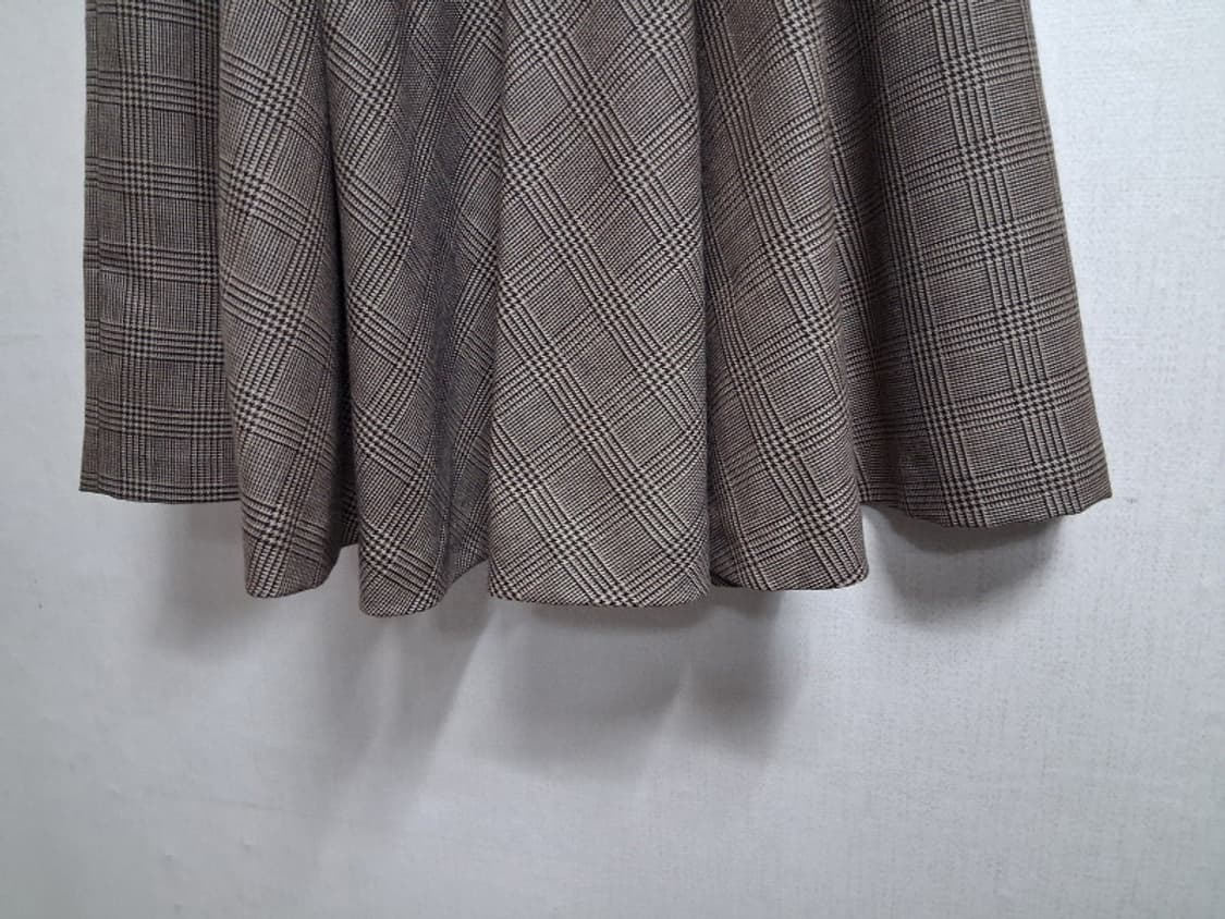 일본빈티지 MALION 레트로브라운체크 모직플레어스커트 26 상품이미지5