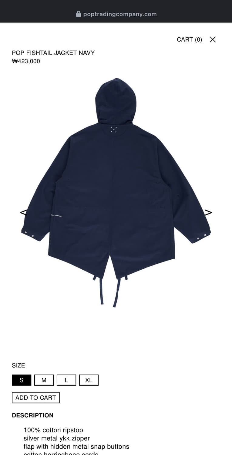 POP FISHTAIL JACKET NAVY (S) 상품이미지2