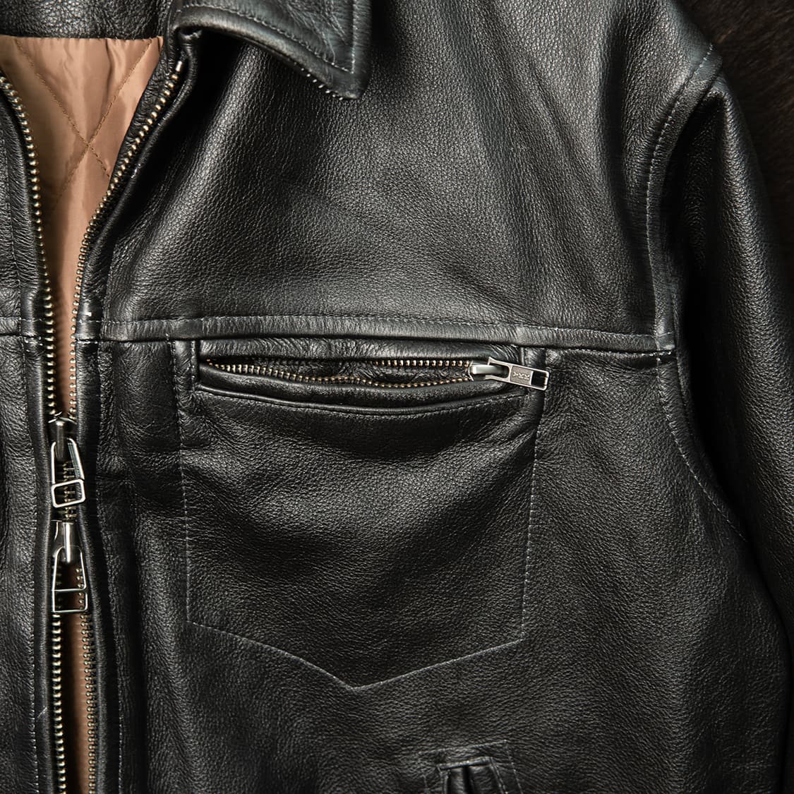 [105] 프리즘웍스 싱글 카우하이드 레더자켓  MO-2574  상품이미지3