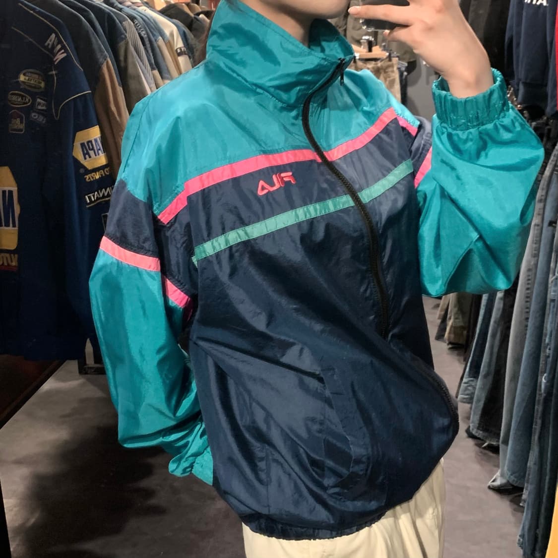 [IM] FILA 바람막이 민트 네이비 상품이미지4