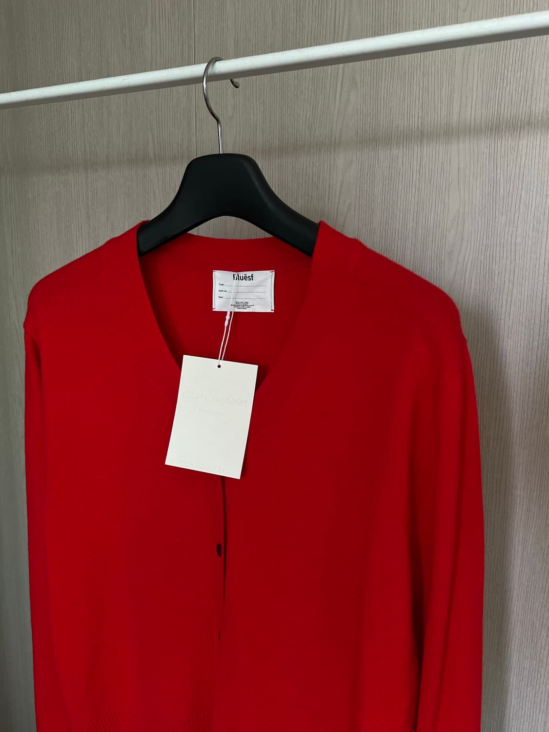 블루썬플라워 블룸 램스 울 레드 가디건 [새상품] L사이즈 상품이미지2