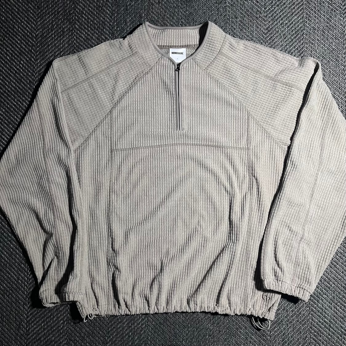 [L] NOMANUAL 노매뉴얼 와플 하프 집업 상품이미지2