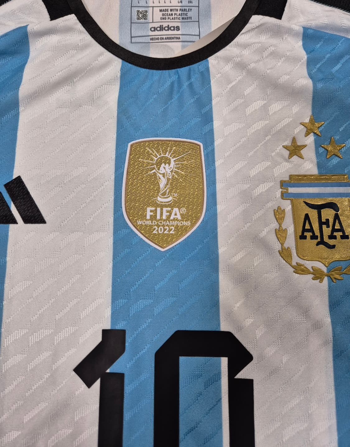 22-24 아르헨티나 월드컵 국대 메시 유니폼 L사이즈 어센틱 버전  상품이미지5