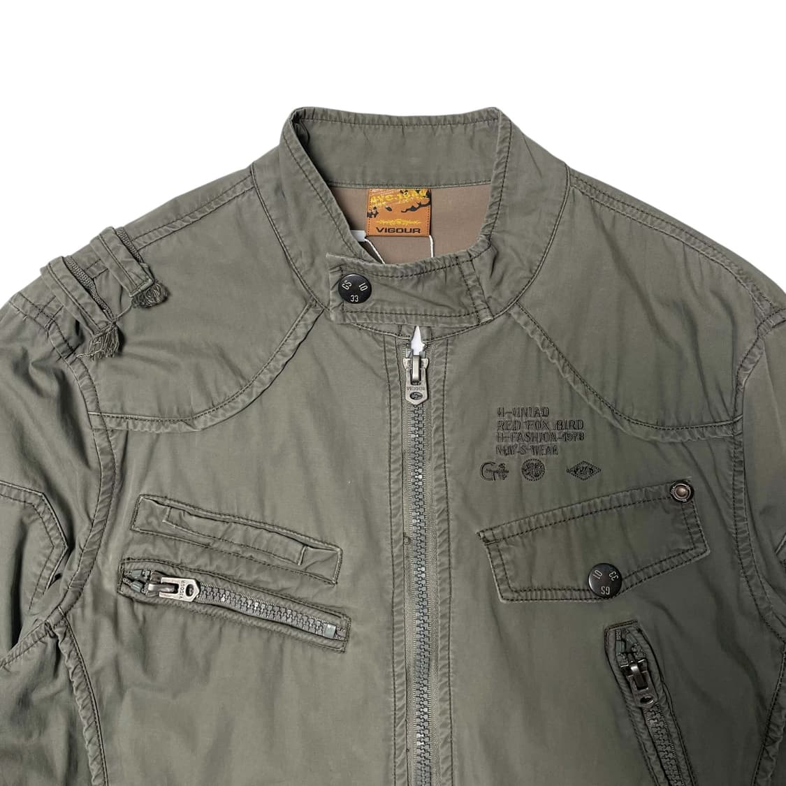 Vigour 카키 패치워크 집업 자켓 상품이미지3