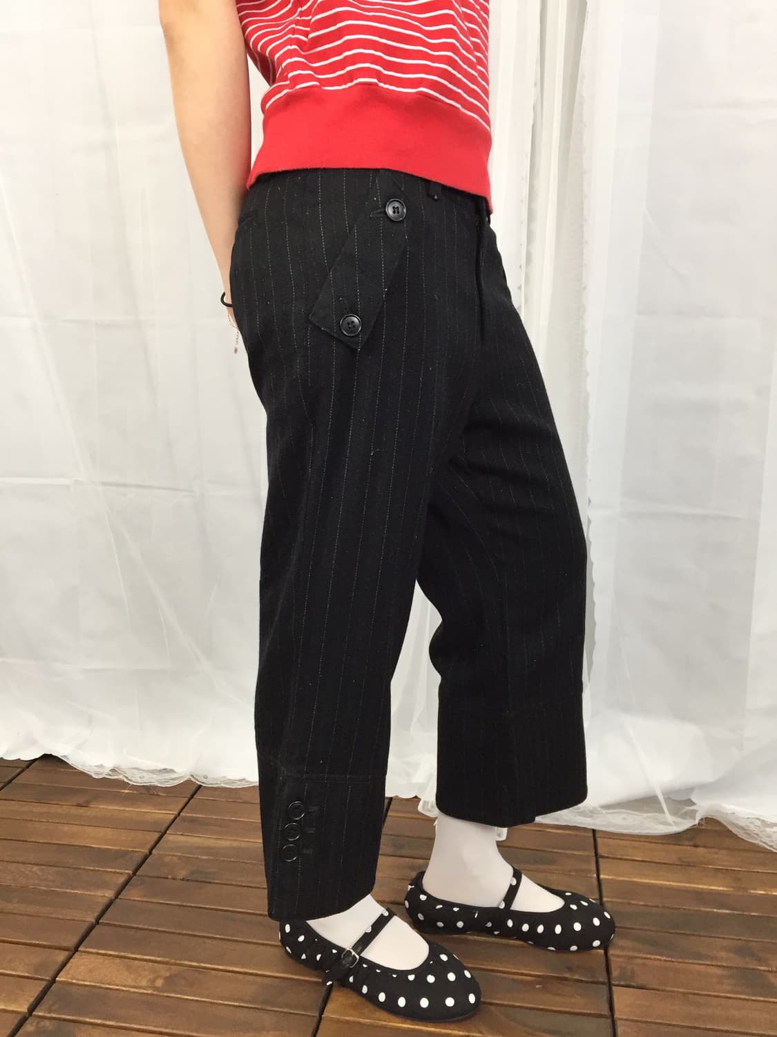 'RENAULT' Wool Check Crop Pants 상품이미지1