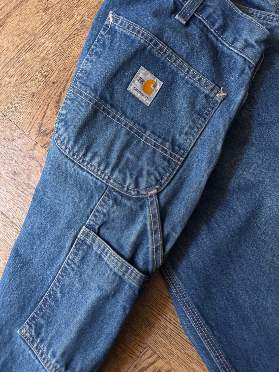 [34]칼하트FR USA 미디엄블루 싱글니 카펜터 워크 데님 팬츠 상품이미지7