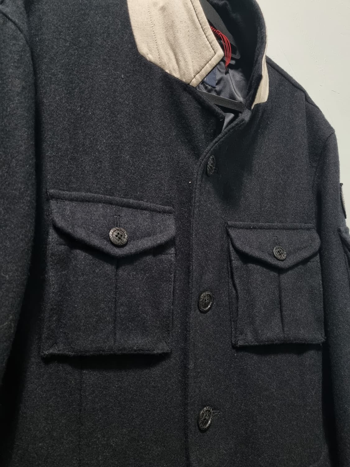 아르마니진스 남성 모직 자켓 숏코트 독수리 자수 상품이미지4