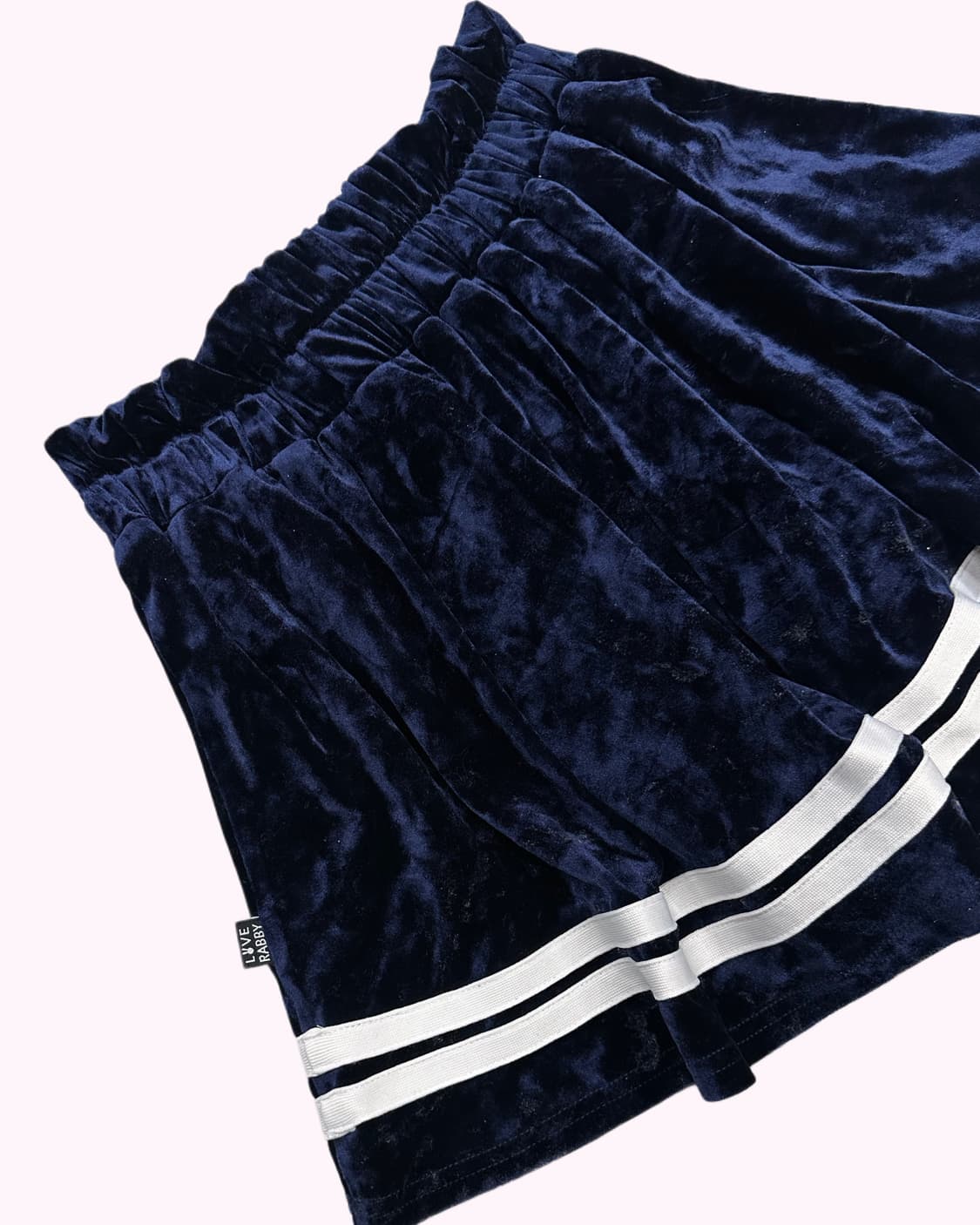 navy velvet lace-up skirt 상품이미지4