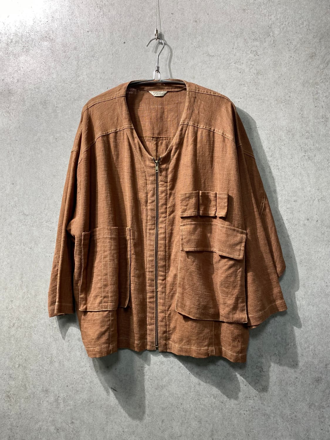 [F] 90s Vintage 빈티지 브라운 리넨 자켓 상품이미지1