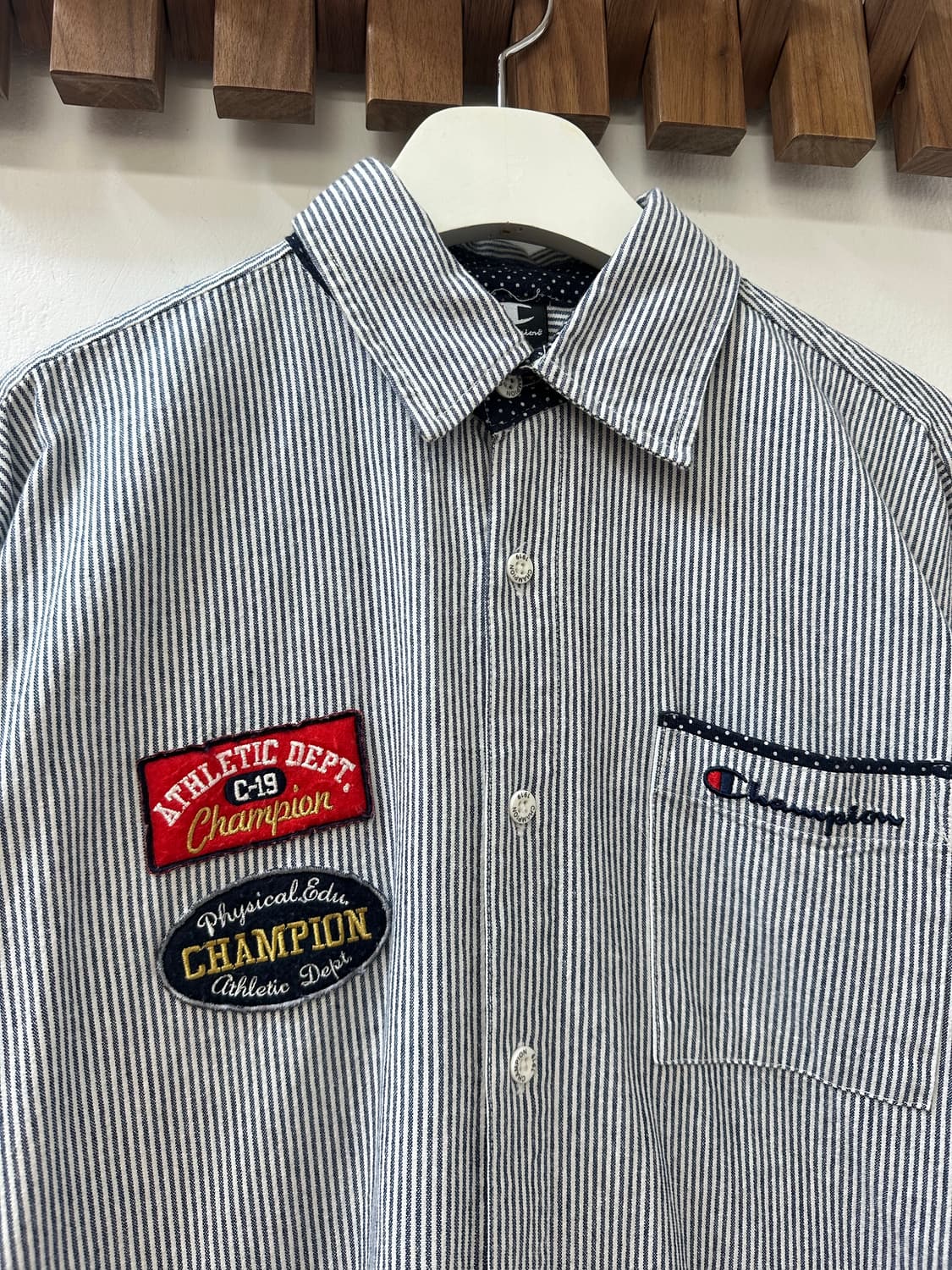 Champion 챔피온 스트라이프 패치워크 셔츠 상품이미지3
