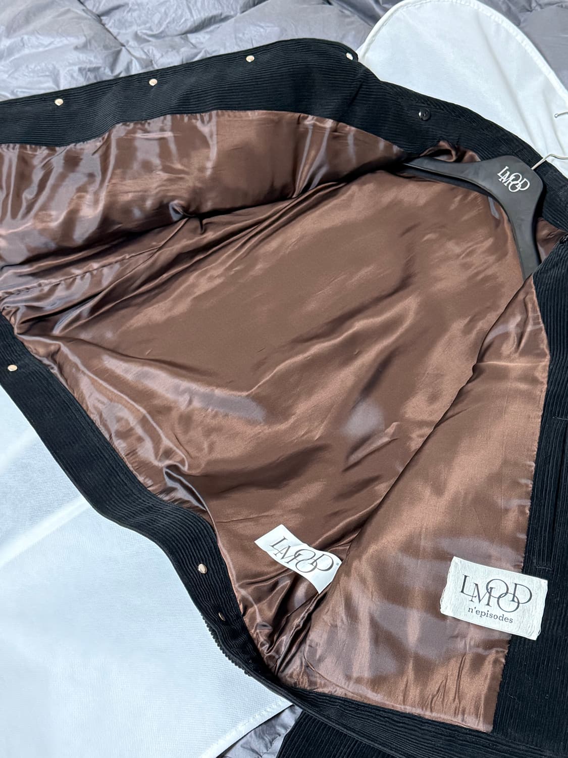 [48] 엘무드 호크 퍼 카라 코듀로이 트러커 자켓 블랙 상품이미지7