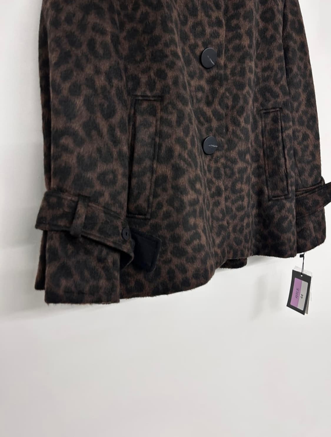 Vera Wang 하이넥 레오파드 자켓 상품이미지3