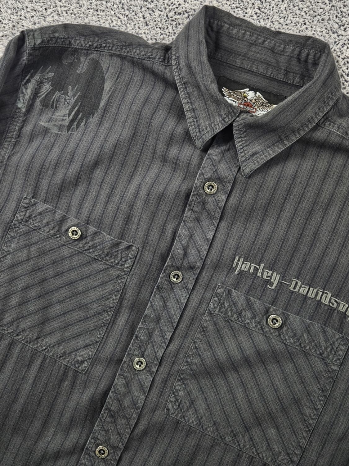 할리데이비슨 스트라이프 포켓 바이커 셔츠 ( M ) / 10715 상품이미지8