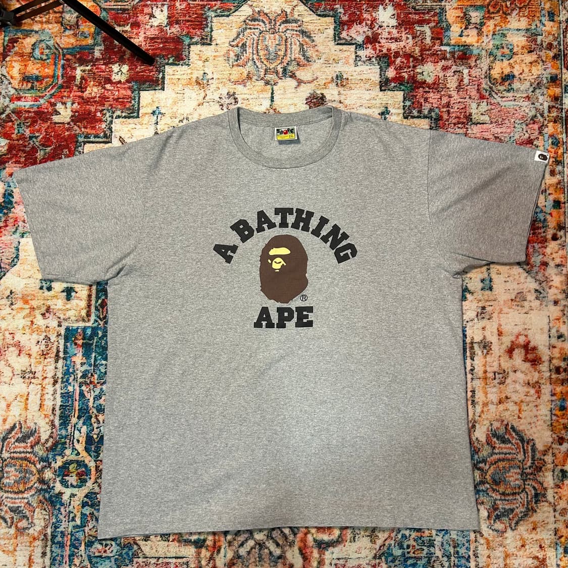 [2XL] 베이프 사루 로고 반팔 그레이 상품이미지1