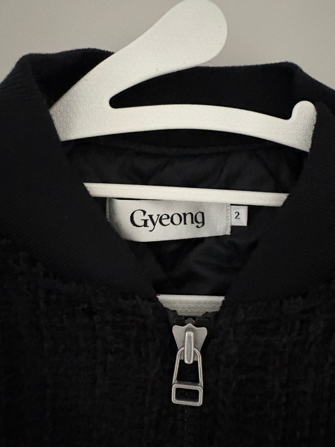 경 Gyeong 트위드 봄버자켓 블랙 상품이미지7