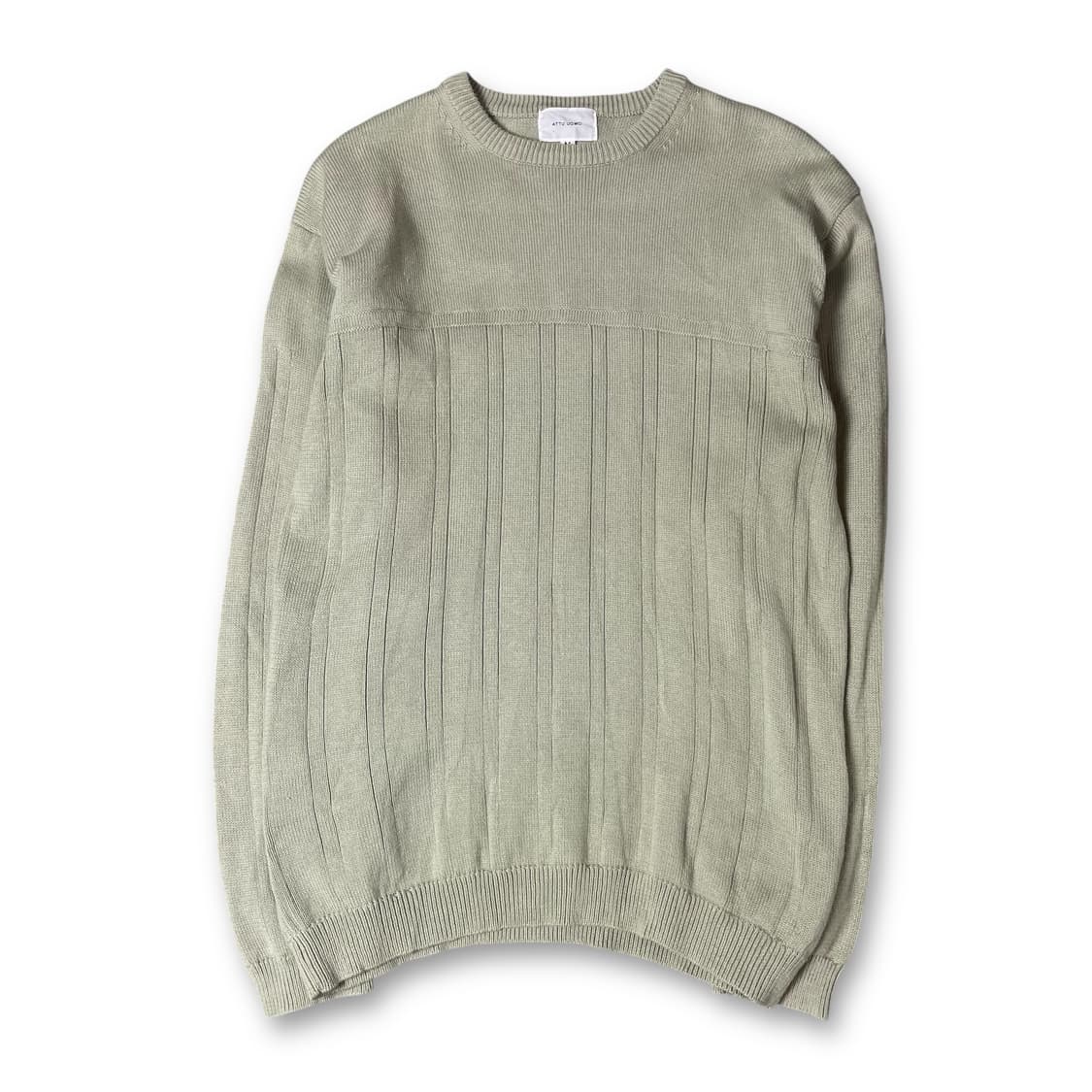 JPN 민트그린 스트라이프 무늬 라운드넥 긴팔 니트 M 상품이미지1