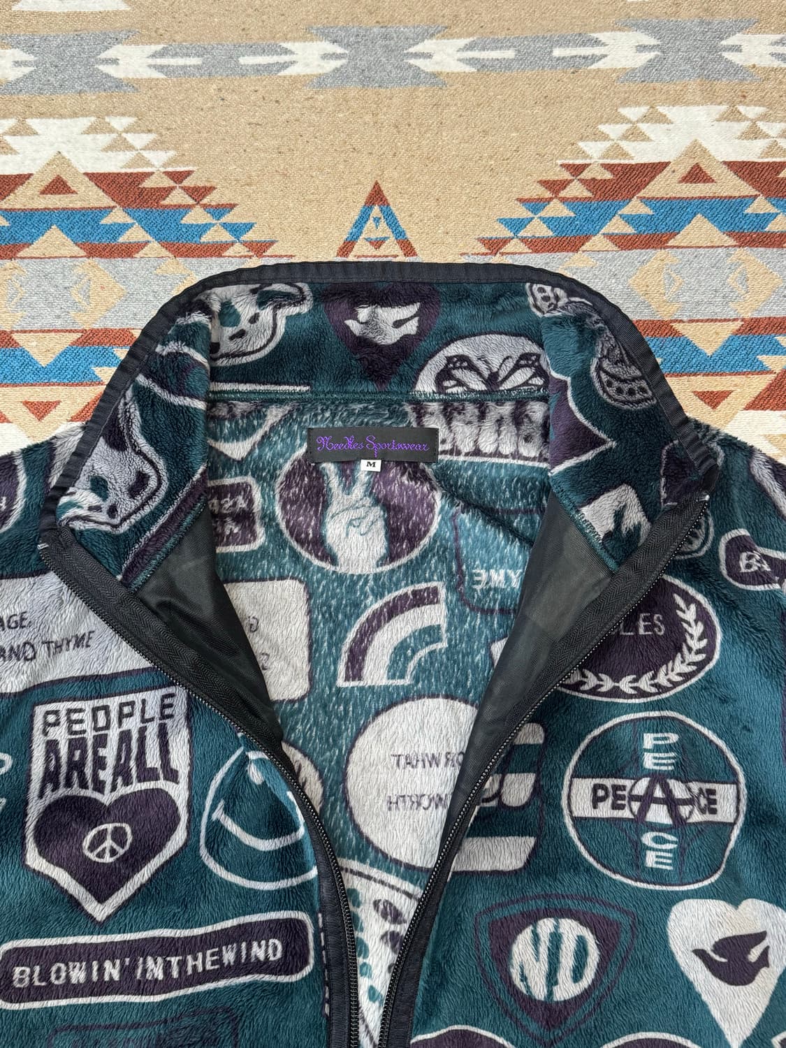 [M][100] 니들스 스포츠 웨어 패치워크 파이핑 플리스 자켓 상품이미지4