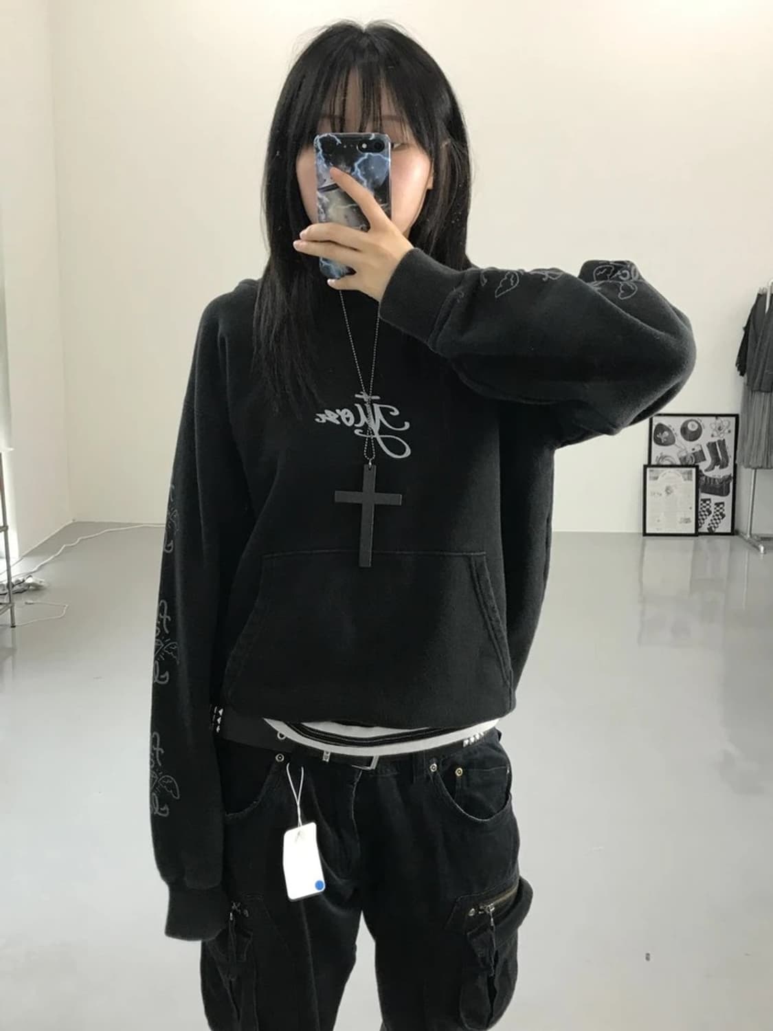 jpn 레터링 디테일 후드 상품이미지1