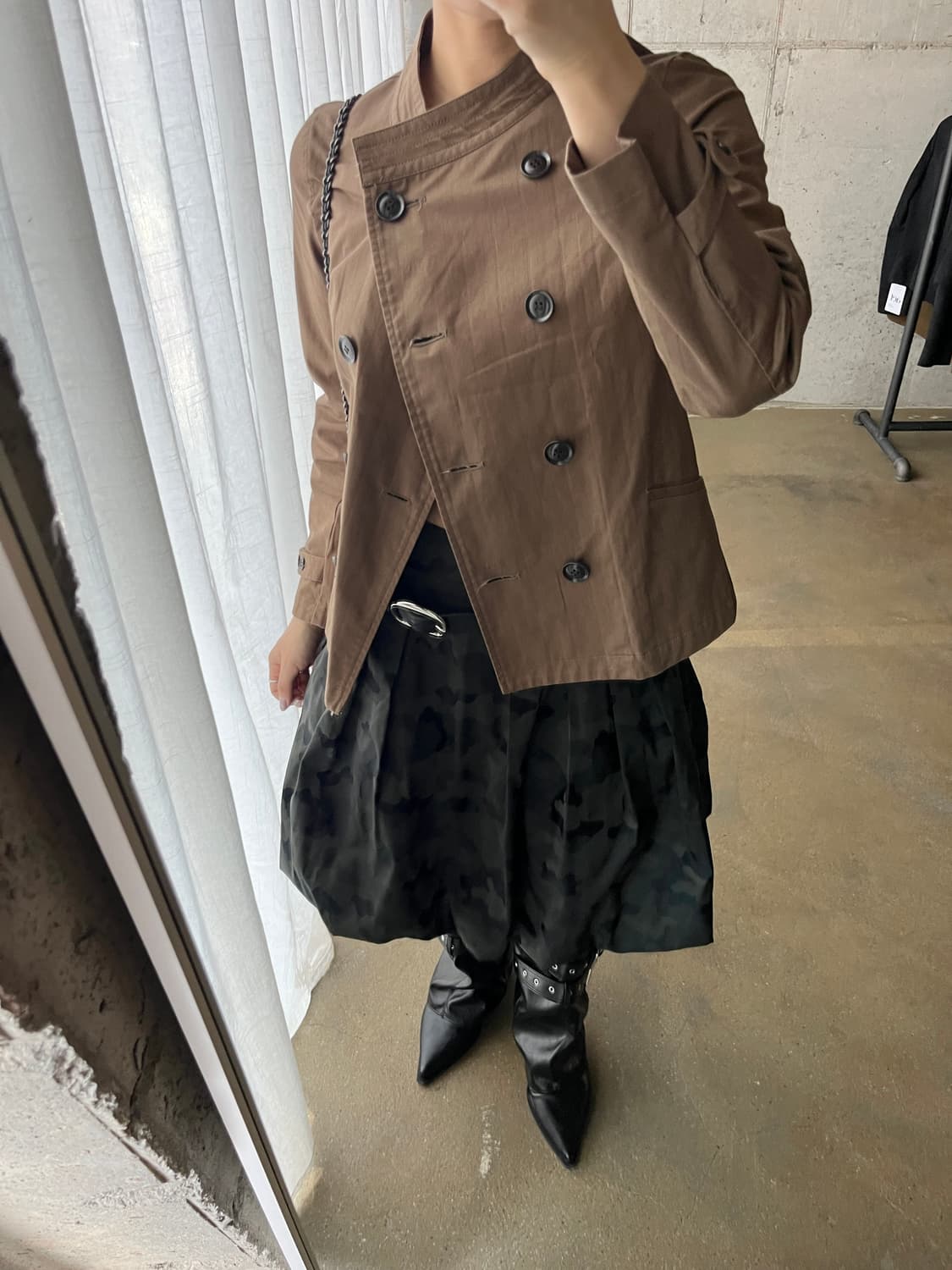 더블브레스트 코튼 자켓 카멜 상품이미지6