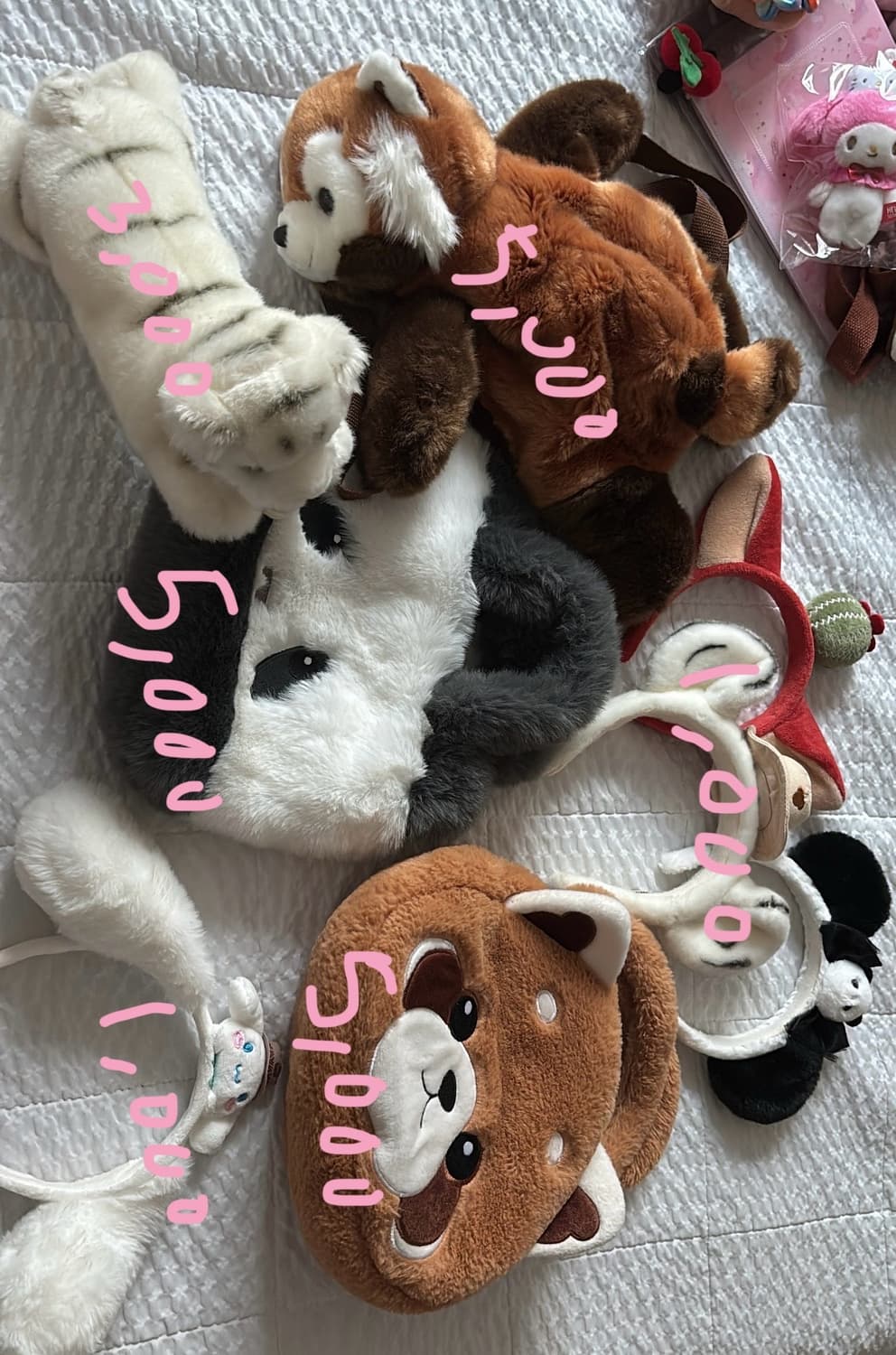 에버랜드 래서판다 판다 머리띠 파우치 가방 롯데월드 머리띠 상품이미지1