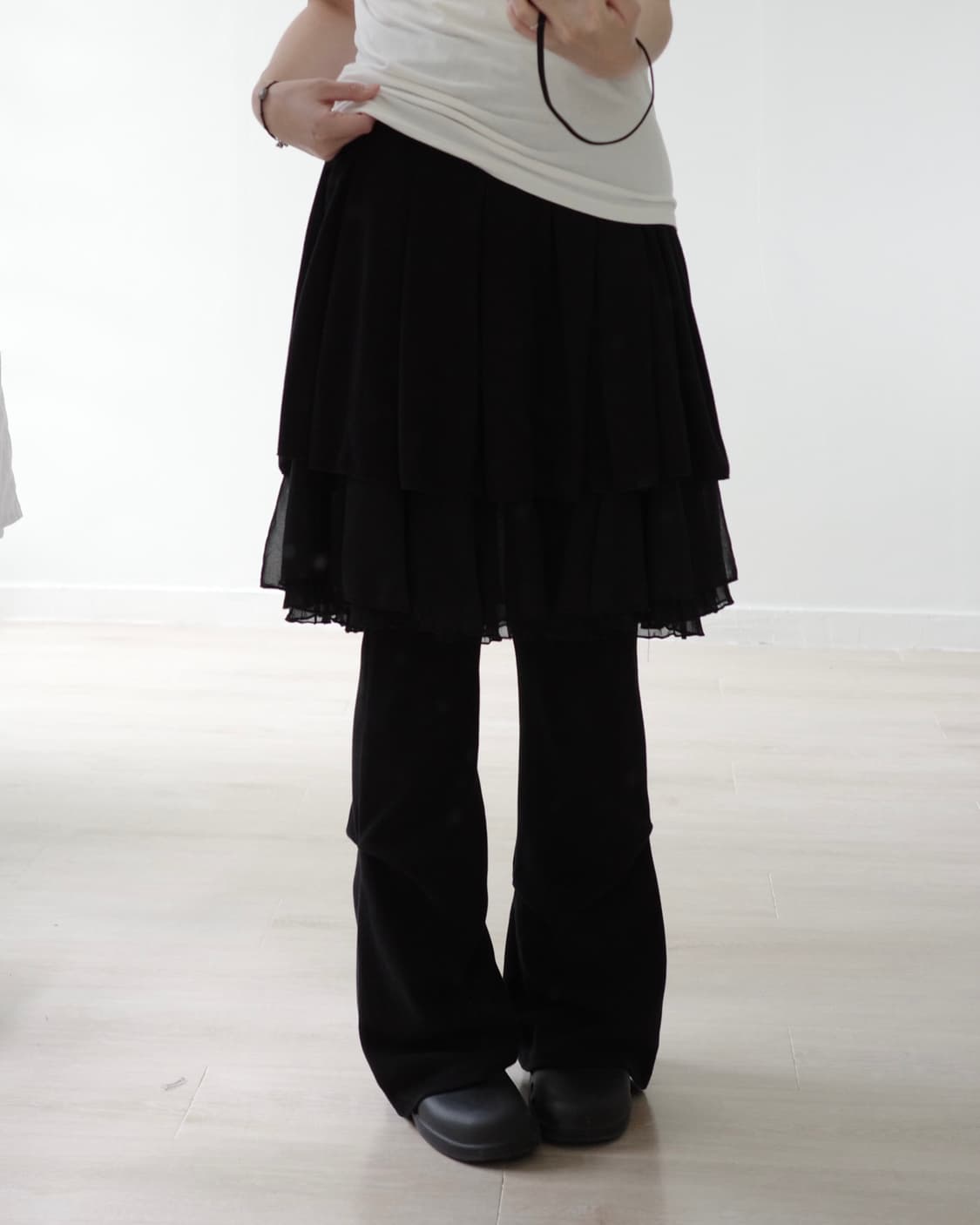 Cutie Blonde black layered skirt 상품이미지1