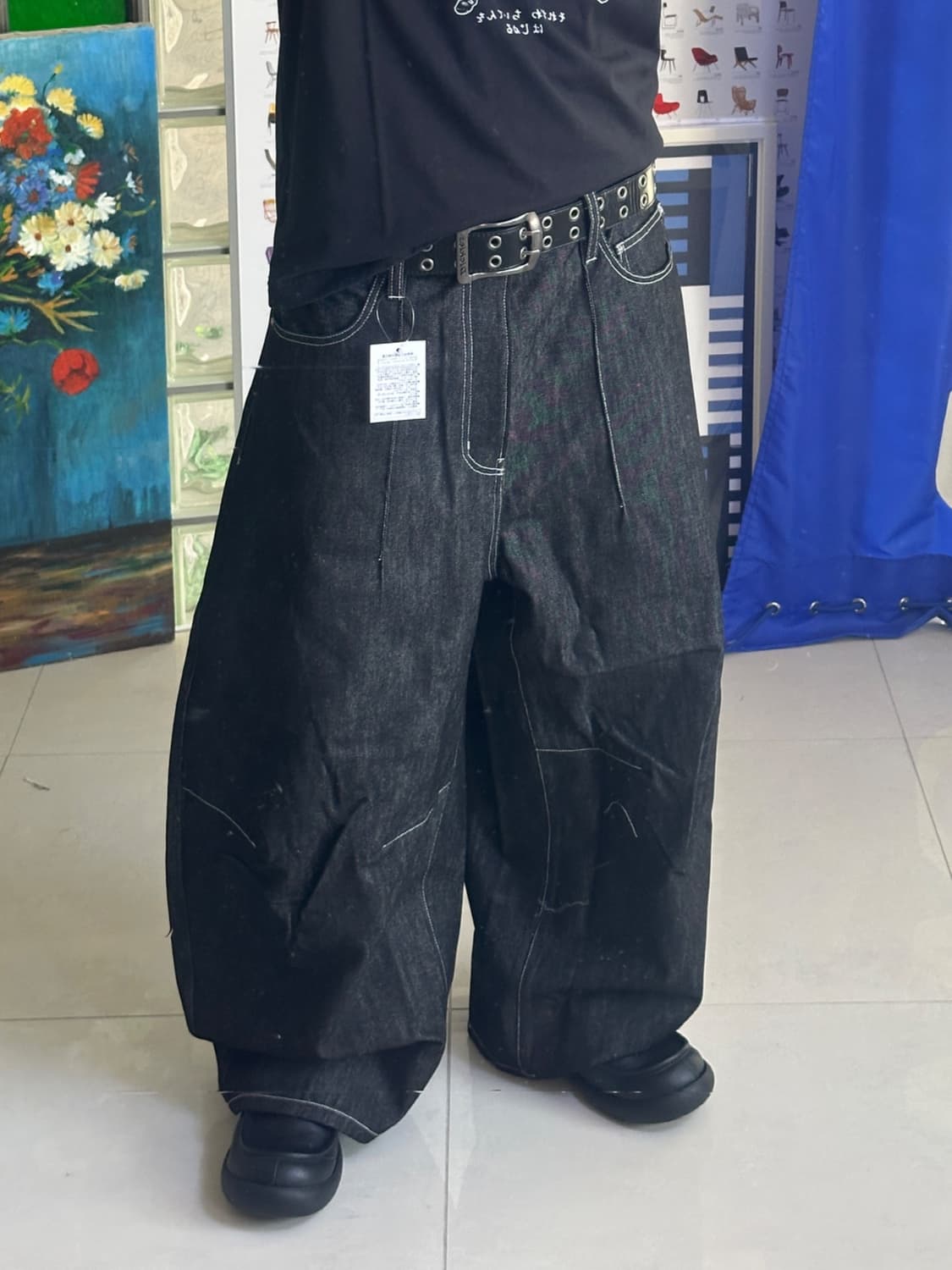 Pleated Wide-Leg Baggy Pants 상품이미지1