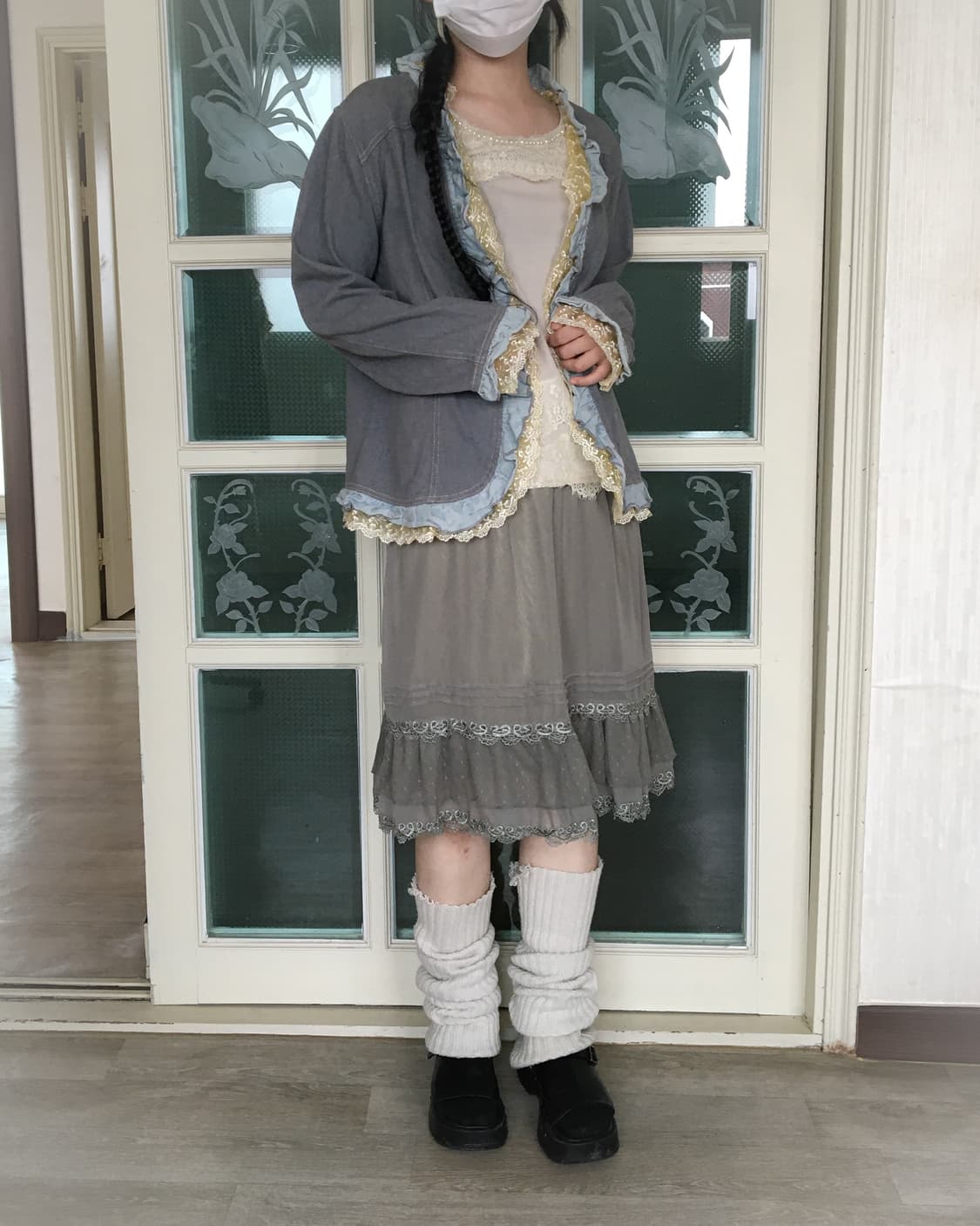 Lace trimming open jacket 상품이미지7