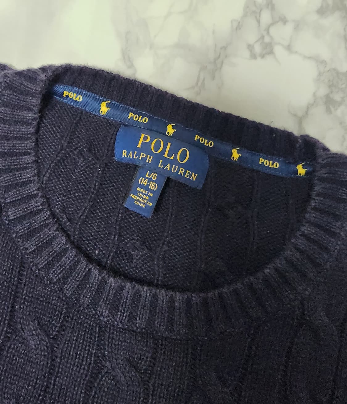 폴로 랄프로렌 꽈배기 딥네이비 니트 상품이미지4