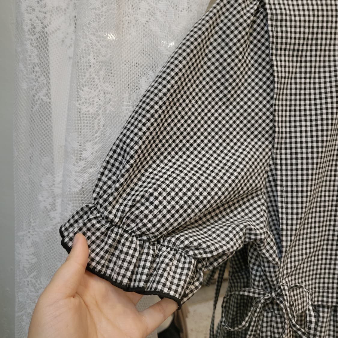 Lutique 블랙체크 원피스 상품이미지3