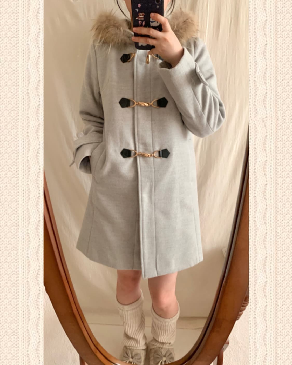 ingni 그레이 더플 코트 상품이미지4