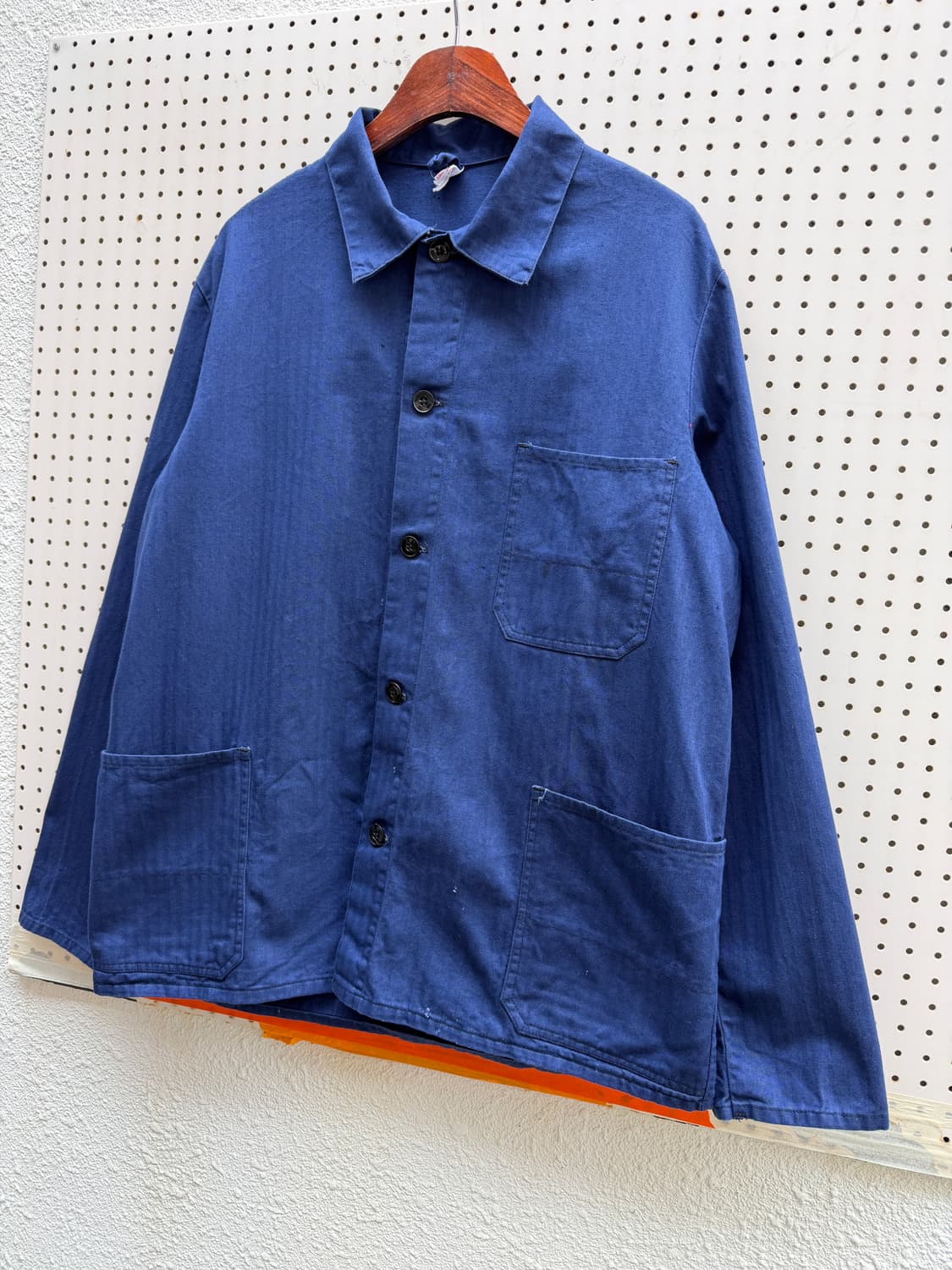 WASHED BLUE HBT OLD VINTAGE 헤링본 프렌치워크자켓 상품이미지4