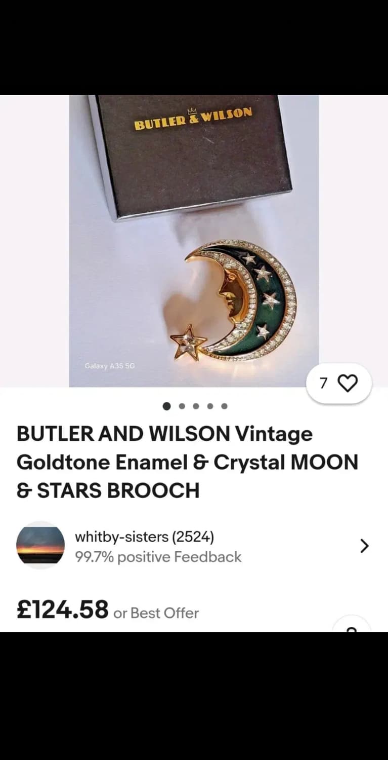 희귀vintage)버틀러앤윌슨 빈티지 달과별 애나멜 브로치 상품이미지8