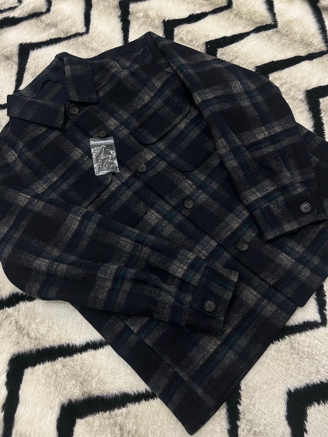 [L]유니클로 플란넬 체크 울 셔츠자켓/일본판 상품이미지1