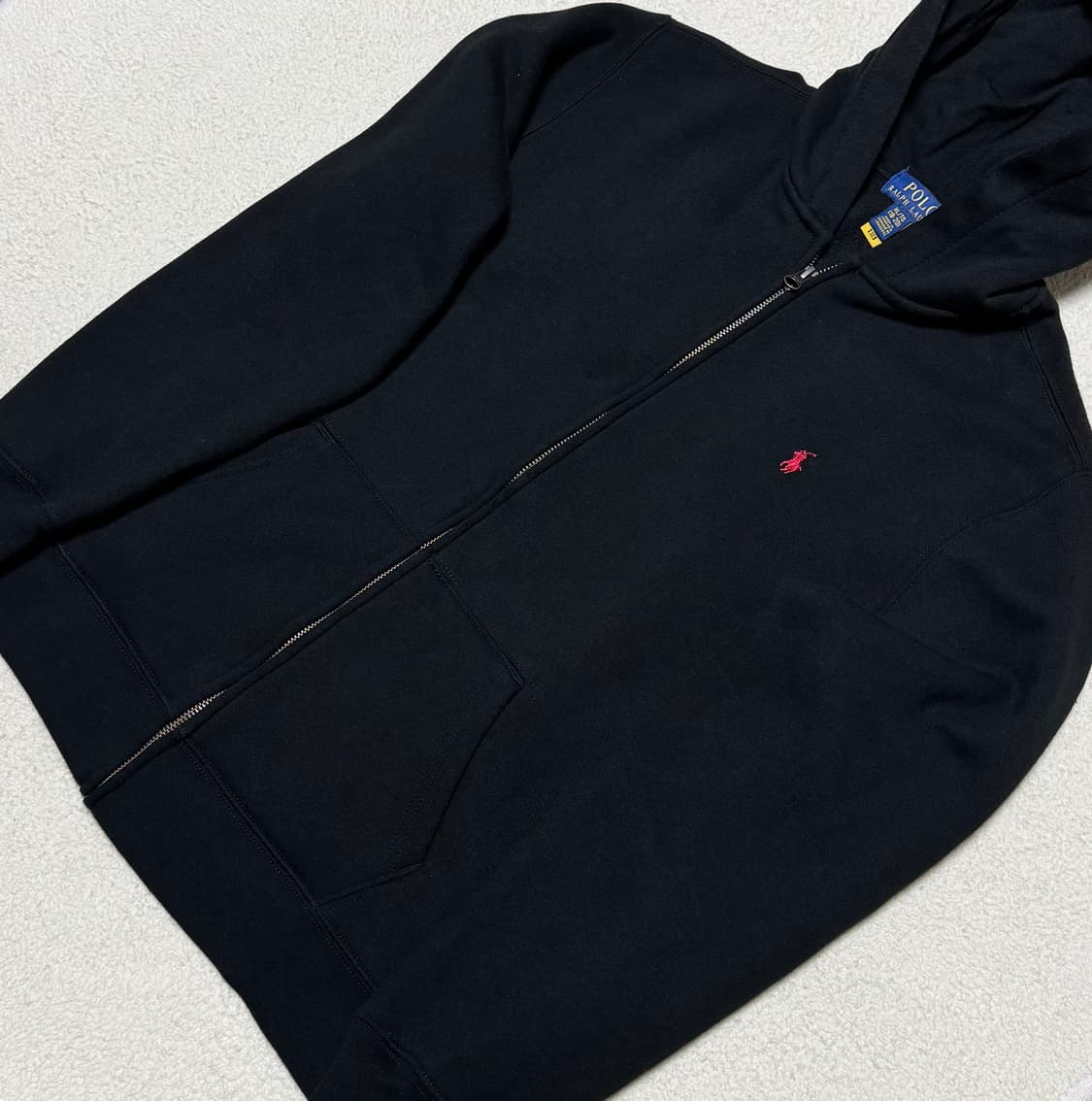 폴로 랄프로렌 검빨 기모 후드집업 (QR) 상품이미지3