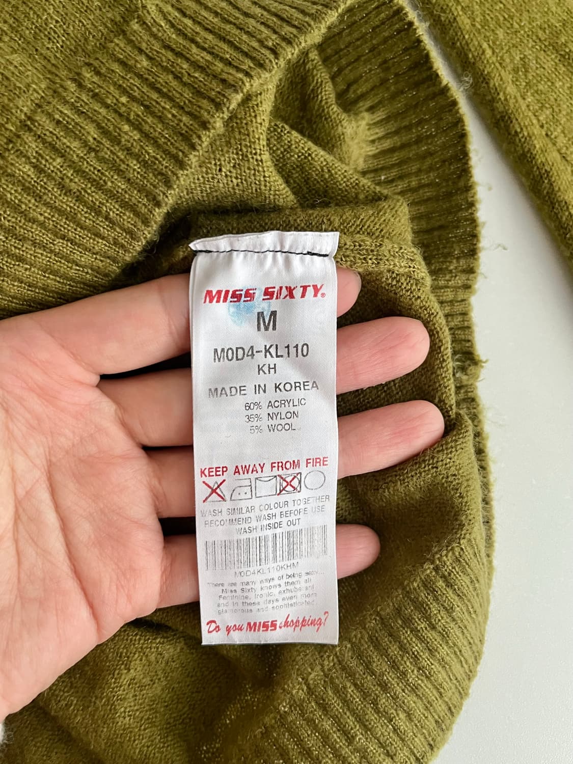 M) 미스식스티 슬림핏 니트 올리브 상품이미지6