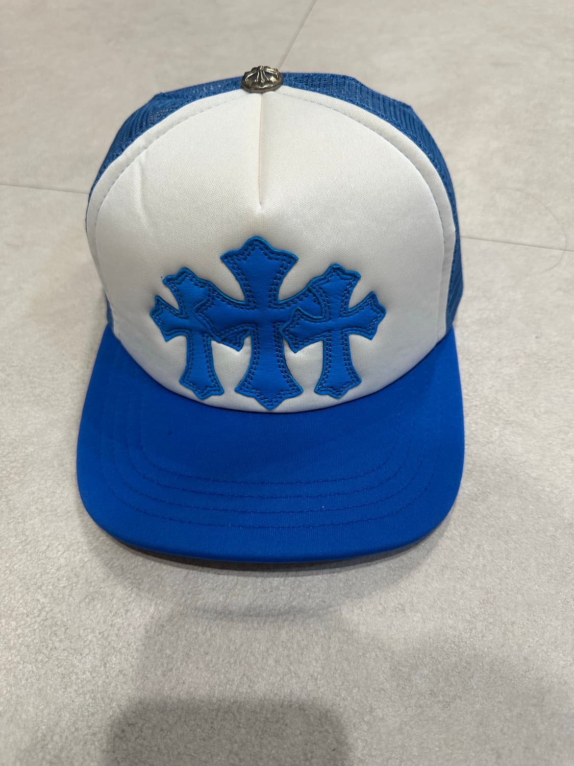 크롬하츠 트리플 크로스 패치 트러커 캡 모자 블루 상품이미지1