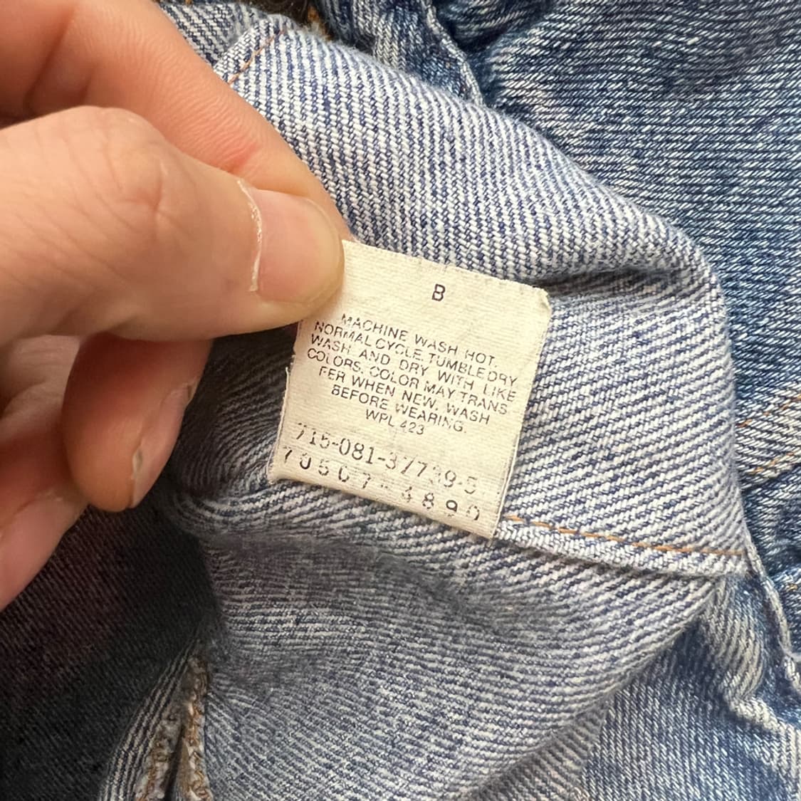 90s Made in USA 리바이스 70507 데님 트러커 청자켓 XL 상품이미지5