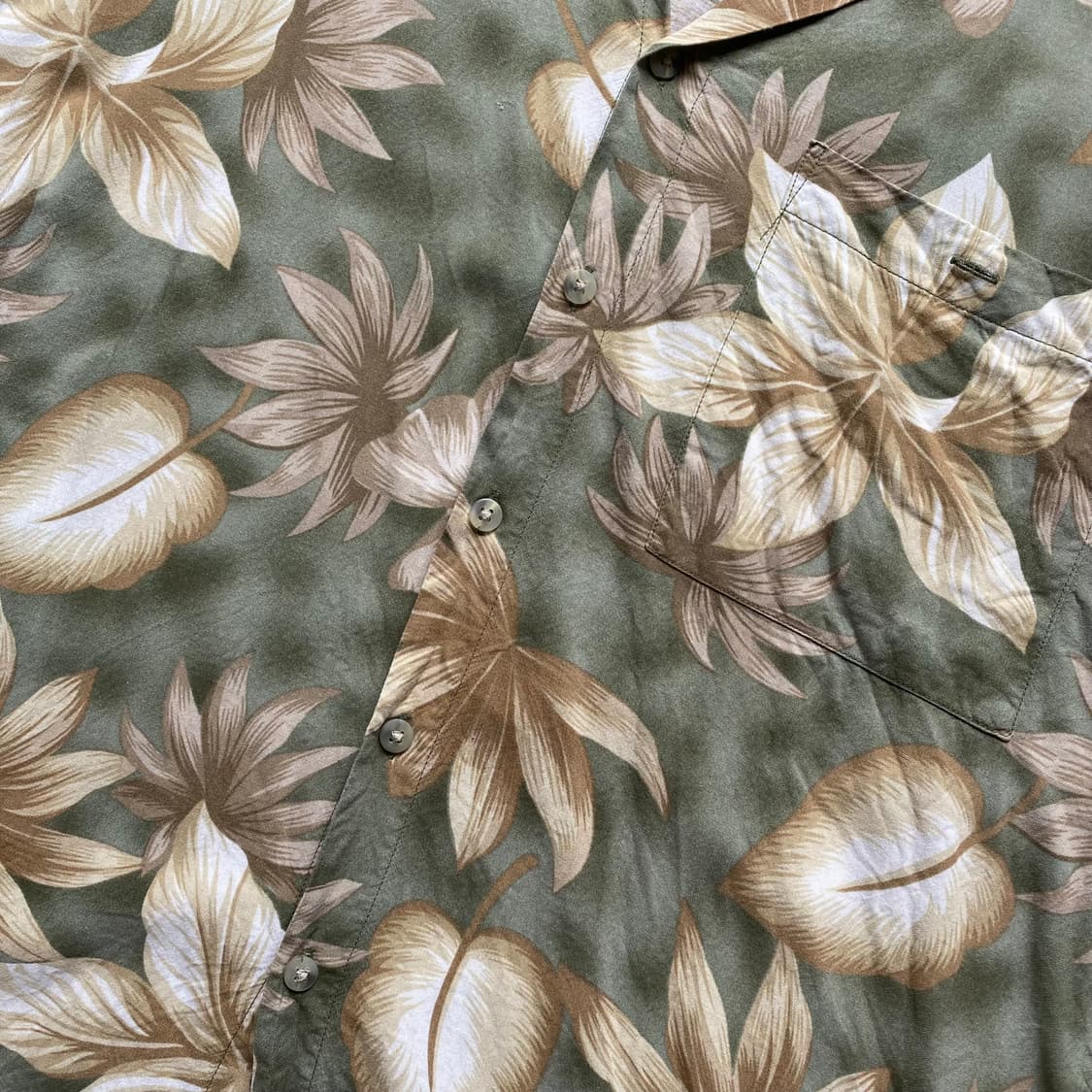 빈티지 반팔 하와이안 셔츠 그린 상품이미지3