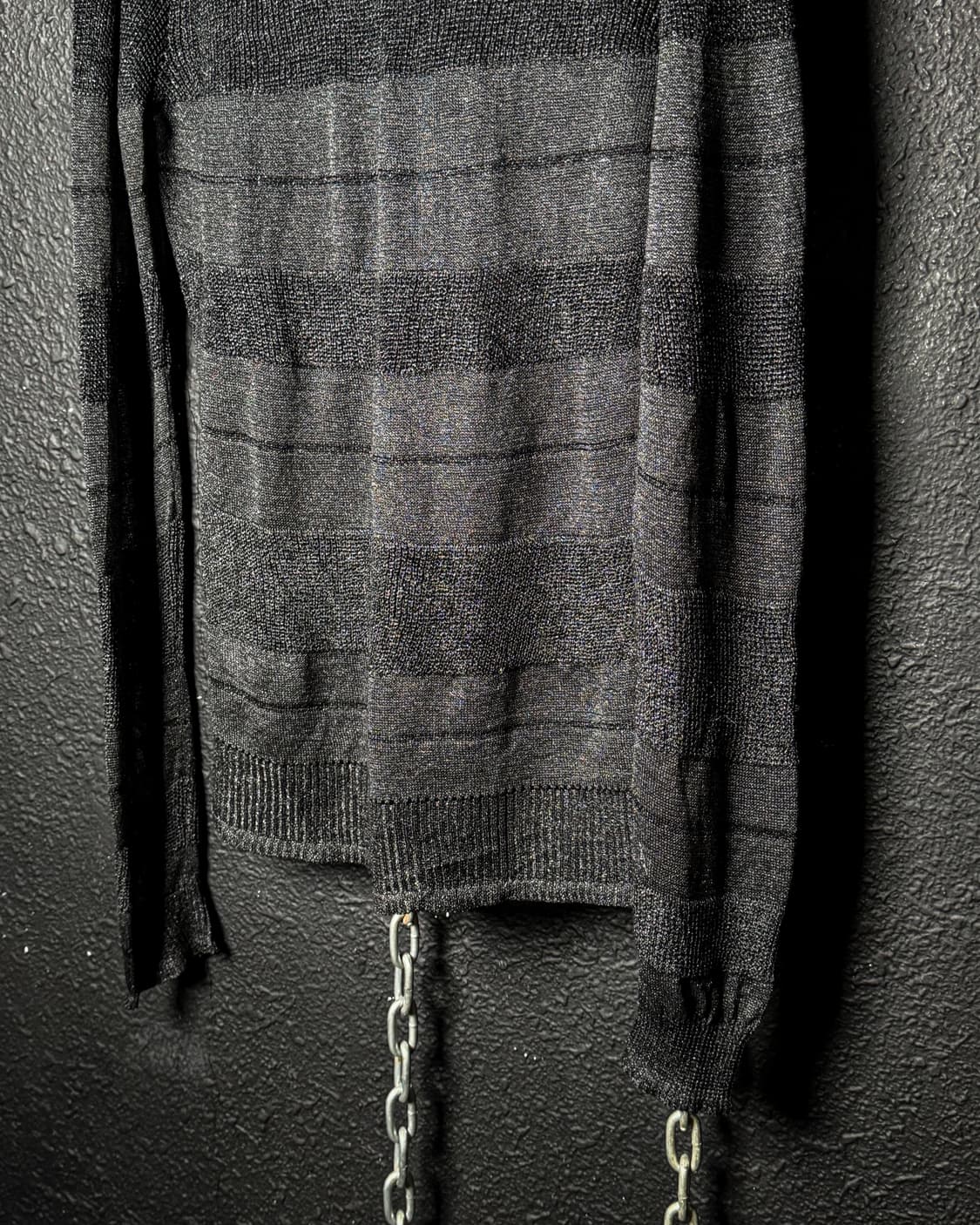 Sheer Stripe V-Neck Knit 상품이미지7