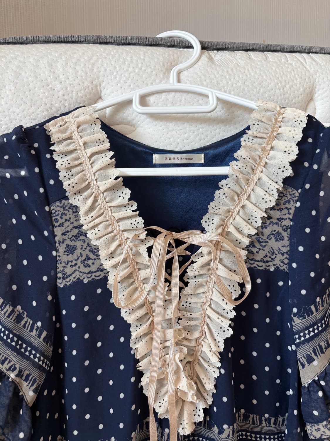 엑시즈팜 아일렛 대장 도트 반팔원피스 상품이미지2