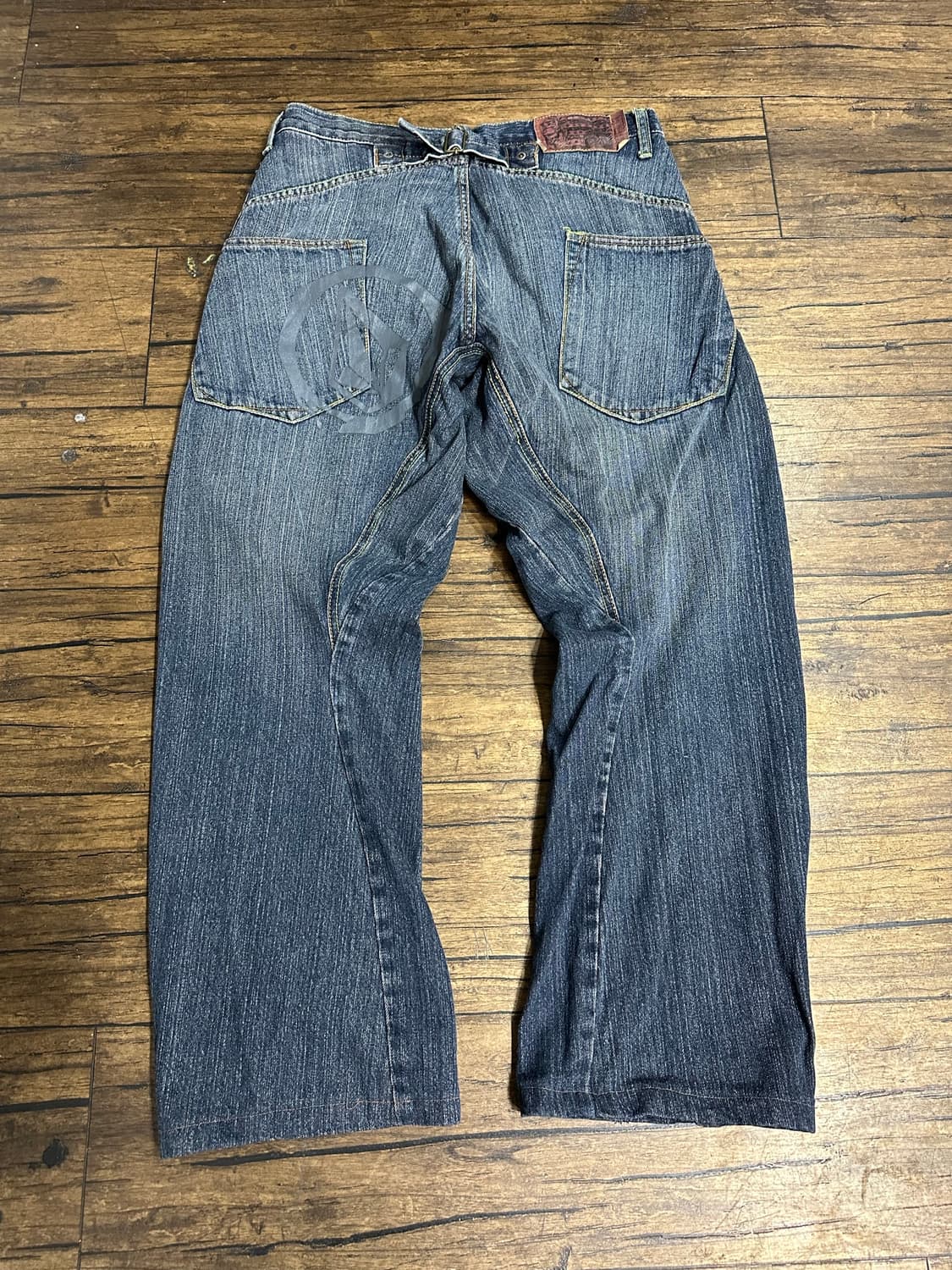 볼컴 VOLCOM Y2K 스톤로고 백스트랩 데님 팬츠 청바지32 상품이미지1