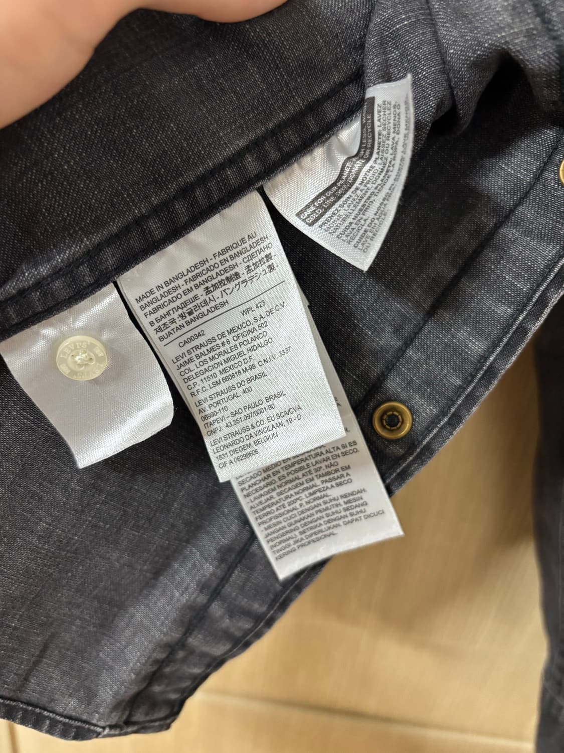 리바이스 웨스턴 데님 셔츠 블랙 상품이미지6