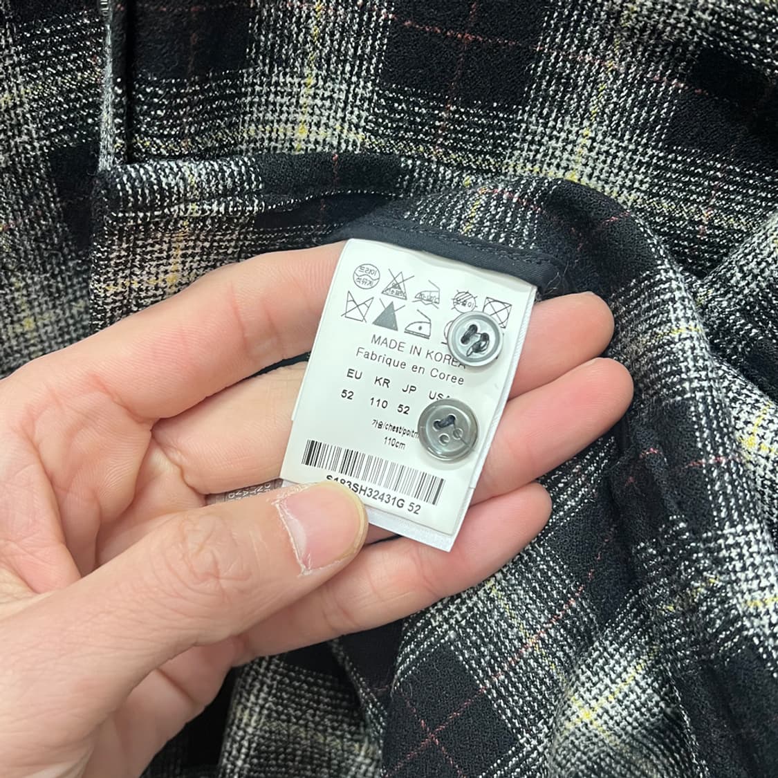 솔리드옴므 오버핏 언발란스 컷 오프 플란넬 체크 셔츠 110 상품이미지4