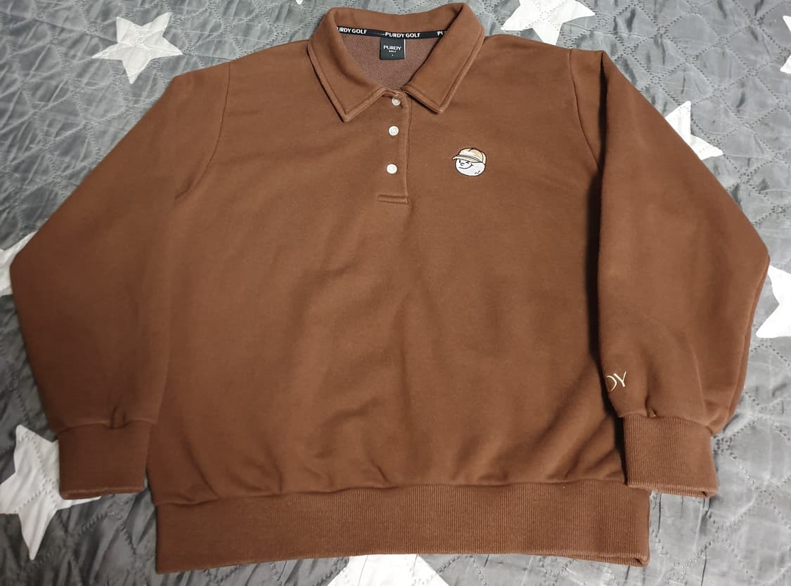 PURDY GOLF 자수로고 카라 맨투맨 브라운 (L) 상품이미지3